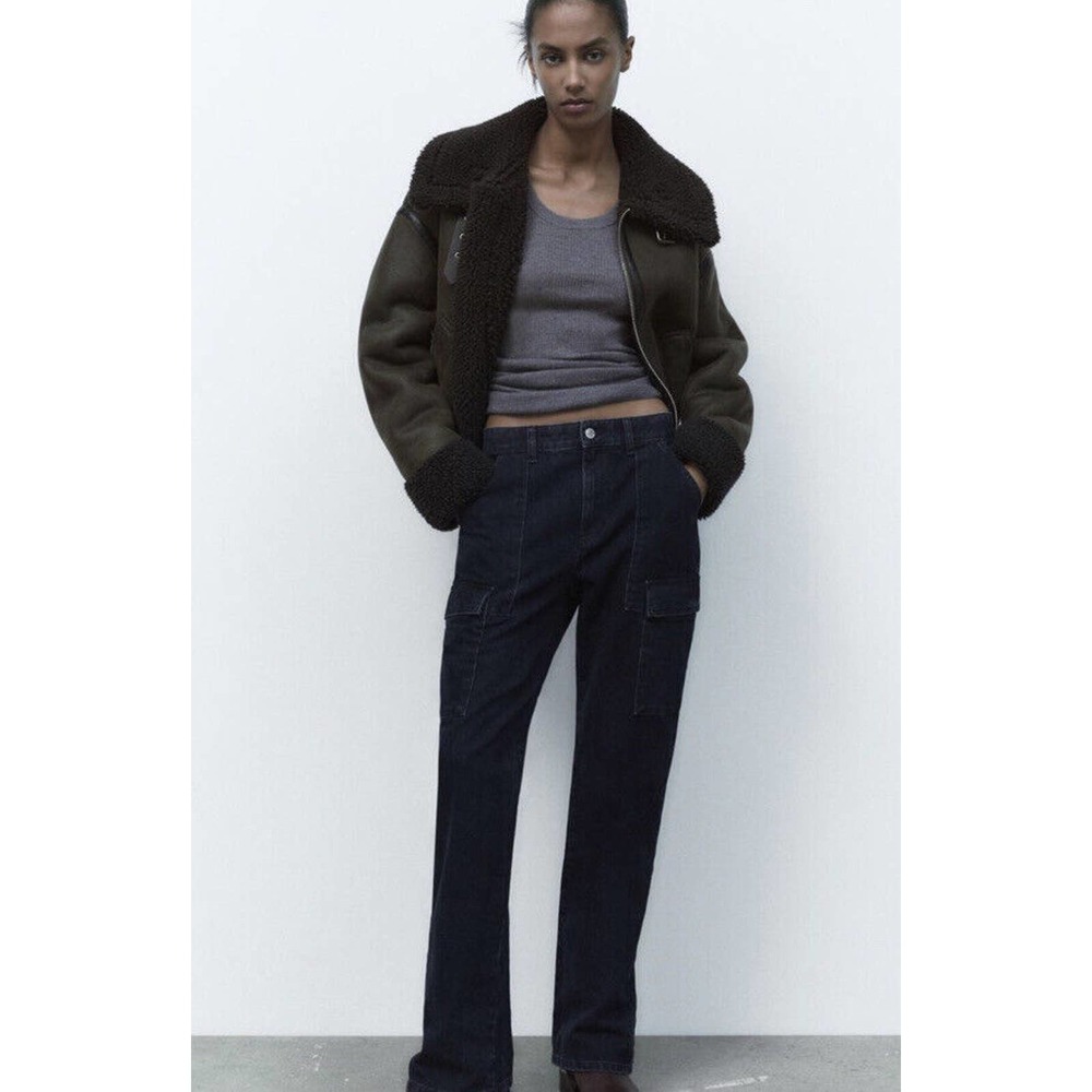 ZW ZARA WOMAN THE SLIM CARGO JEANS size US 2